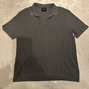 Abercrombie and Fitch Crochet Gray Polo